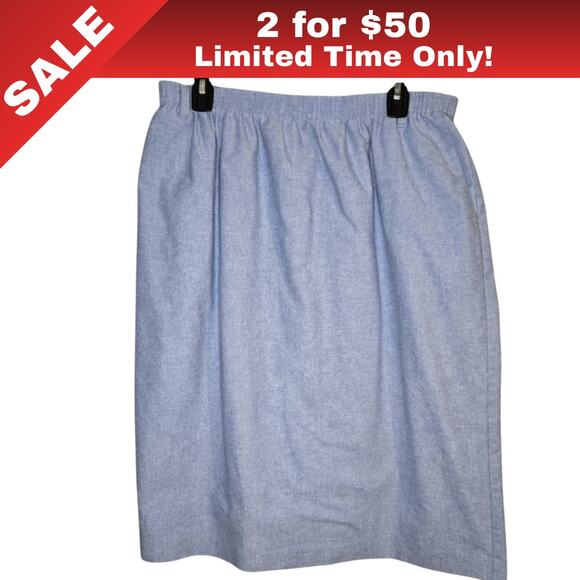 [Sale: 2 for $50!] Alfred Dunner Gray Pencil Skirt 18W [0239] - Picture 1 of 8